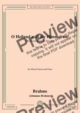 page one of Brahms-O Heiland,reiß die Himmel auf,Op.74 No.2,For Mixed Chours and Piano