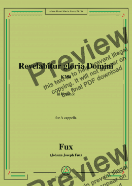 page one of Fux-Revelabitur gloria Domini,K284,in b minor,for A cappella