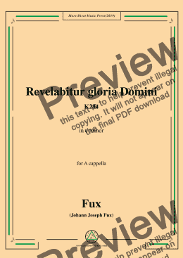 page one of Fux-Revelabitur gloria Domini,K284,in c minor,for A cappella