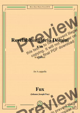 page one of Fux-Revelabitur gloria Domini,K284,in e minor,for A cappella