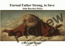 page one of Eternal Father Strong to Save (Naval hymn) for Recorder Quintet 