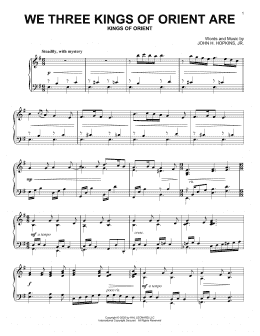 page one of We Three Kings Of Orient Are (Piano Solo)