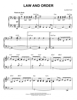 page one of Law And Order (Very Easy Piano)