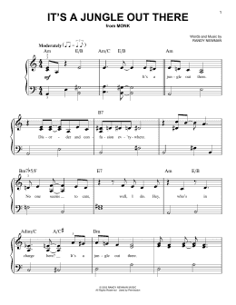 page one of It's A Jungle Out There (from Monk) (Very Easy Piano)