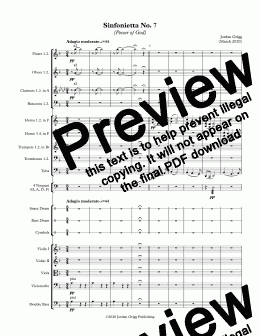 page one of Sinfonietta No 7 (Power of God) - Score and parts