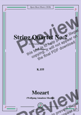 page one of Mozart-String Quartet No.2 in D Major,K.155