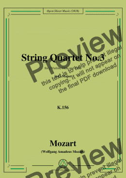 page one of Mozart-String Quartet No.3 in G Major,K.156