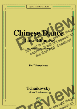 page one of Tchaikovsky-Chinese Dance(Danse chinoise),from 'The Nutcracker(Suite),Op.71a',for 7 Saxophones