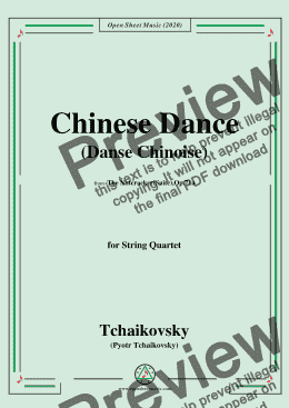 page one of Tchaikovsky-Chinese Dance(Danse chinoise),from 'The Nutcracker(Suite),Op.71a',for String Quartet