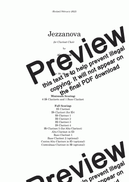 page one of Jezzanova (Clarinet Choir)