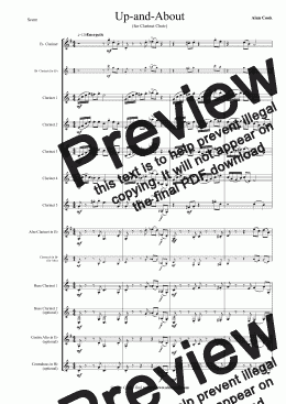 page one of Up-and-About (Clarinet Choir)