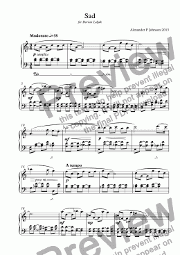 page one of from MUSIC FOR CHILDREN: Sad