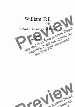 page one of William Tell. For Solo Bassoon and Piano