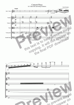 page one of Concert Piece for Violin and String Orchestra