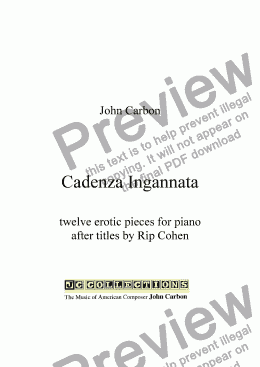 page one of Cadenza Ingannata for solo piano