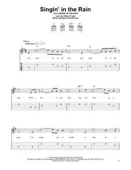 page one of Singin' In The Rain (Easy Guitar Tab)