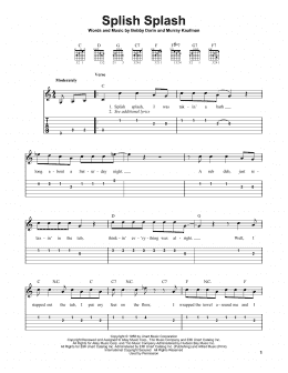 page one of Splish Splash (Easy Guitar Tab)