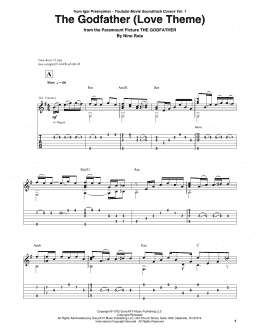 page one of The Godfather (Love Theme) (Solo Guitar)