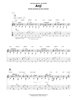 page one of Anji (Solo Guitar)