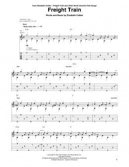 page one of Freight Train (Solo Guitar)