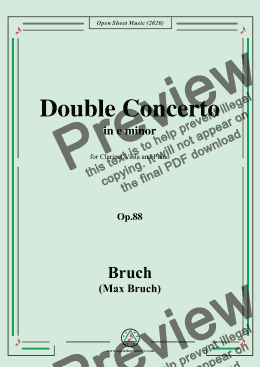 page one of Bruch-Double Concerto in e minor,Op.88,for Clarinet,Viola and Piano