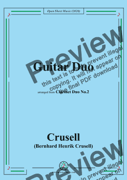 page one of Crusell-Guitar Duo,arranged from 'Clarinet Duo No.2'p