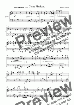 page one of Come Pizzicato