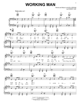 page one of Working Man (Piano, Vocal & Guitar Chords (Right-Hand Melody))