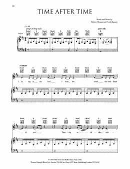 page one of Time After Time (Piano, Vocal & Guitar Chords (Right-Hand Melody))