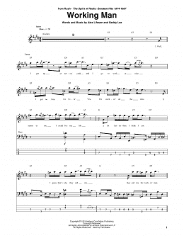 page one of Working Man (Bass Guitar Tab)