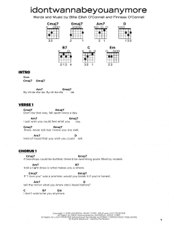 page one of idontwannabeyouanymore (Really Easy Guitar)