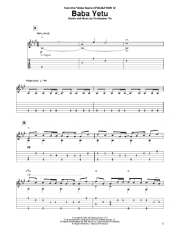 page one of Baba Yetu (from Civilization IV) (Solo Guitar)