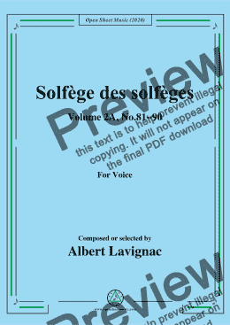 page one of Lavignac-Solfège des solfèges,Volume 2A,No.81-90,for Voice