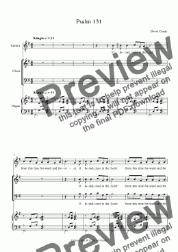 page one of Psalm 131 for Cantor, SATB & Organ