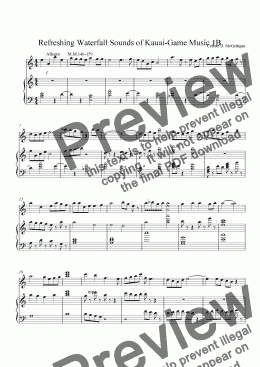 page one of Refreshing Waterfall Music from Kauai-1B