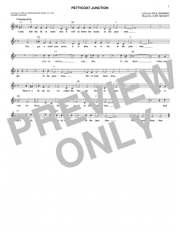 page one of Petticoat Junction (Lead Sheet / Fake Book)