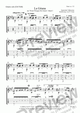 page one of La Gitana (GS plus TAB)