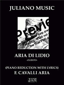 page one of ARIA DI LIDIO (PIANO REDUCTION WITH LYRICS) - F. CAVALLI