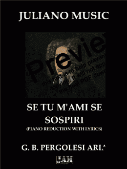 page one of SE TU M'AMI,SE SOSPIRI (PIANO REDUCTION WITH LYRICS) - G. B. PERGOLESI