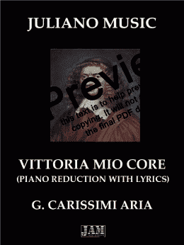 page one of VITTORIA MIO CORE (PIANO REDUCTION WITH LYRICS) - G. CARISSIMI