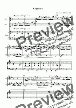 page one of Capriccio for 2 flutes and piano ( Brahms )