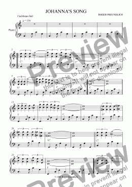 page one of Johanna’s Song