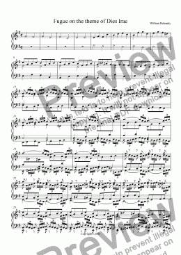 page one of Fugue upon the theme of Dies Irae