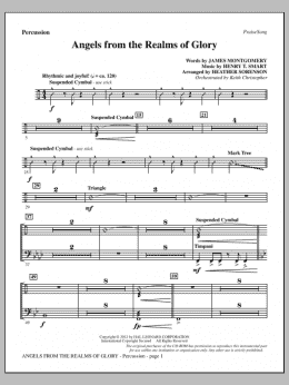 page one of Angels From The Realms Of Glory - Percussion (Choir Instrumental Pak)
