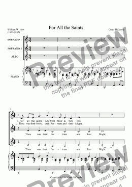 page one of For All the Saints - SSA with piano