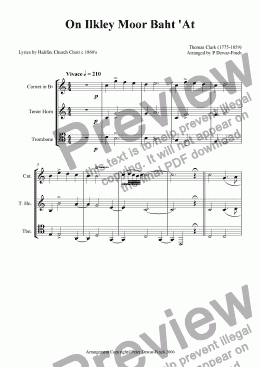 page one of Choral Version On Ilkley Moor baht 'at
