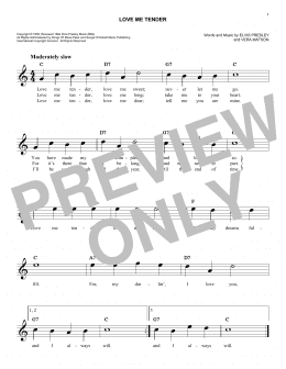 page one of Love Me Tender (Easy Lead Sheet / Fake Book)