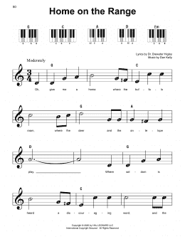 page one of Home On The Range (Super Easy Piano)