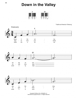 page one of Down In The Valley (Super Easy Piano)