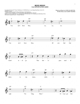 page one of Mood Indigo (Easy Lead Sheet / Fake Book)